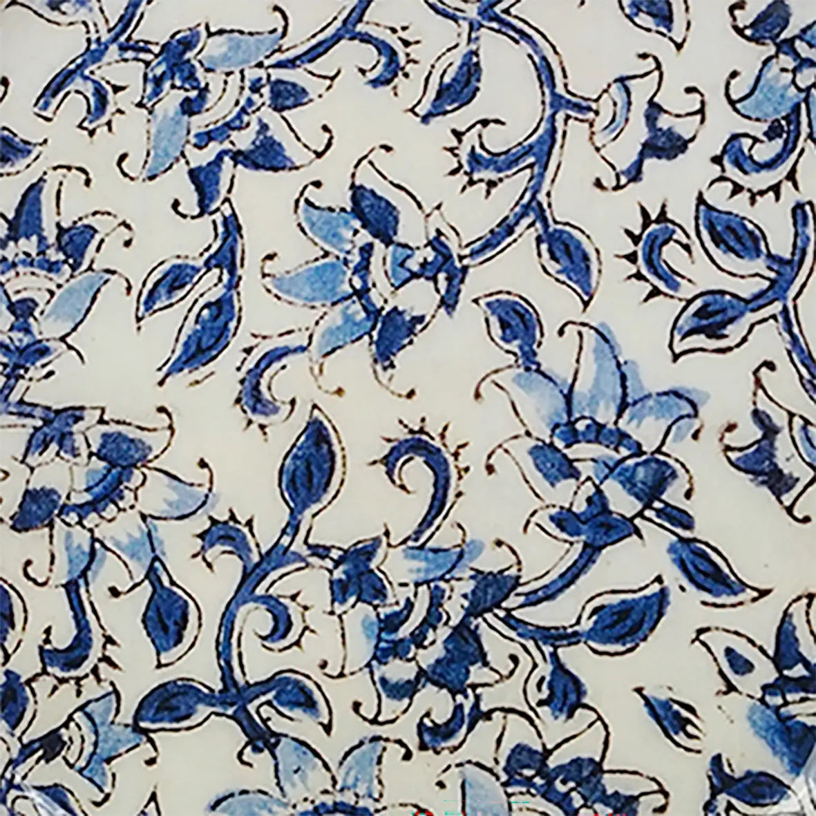 PLATEAU METAL ÉMAILLÉ ISPAHAN 16X16 BORDURE DORÉE