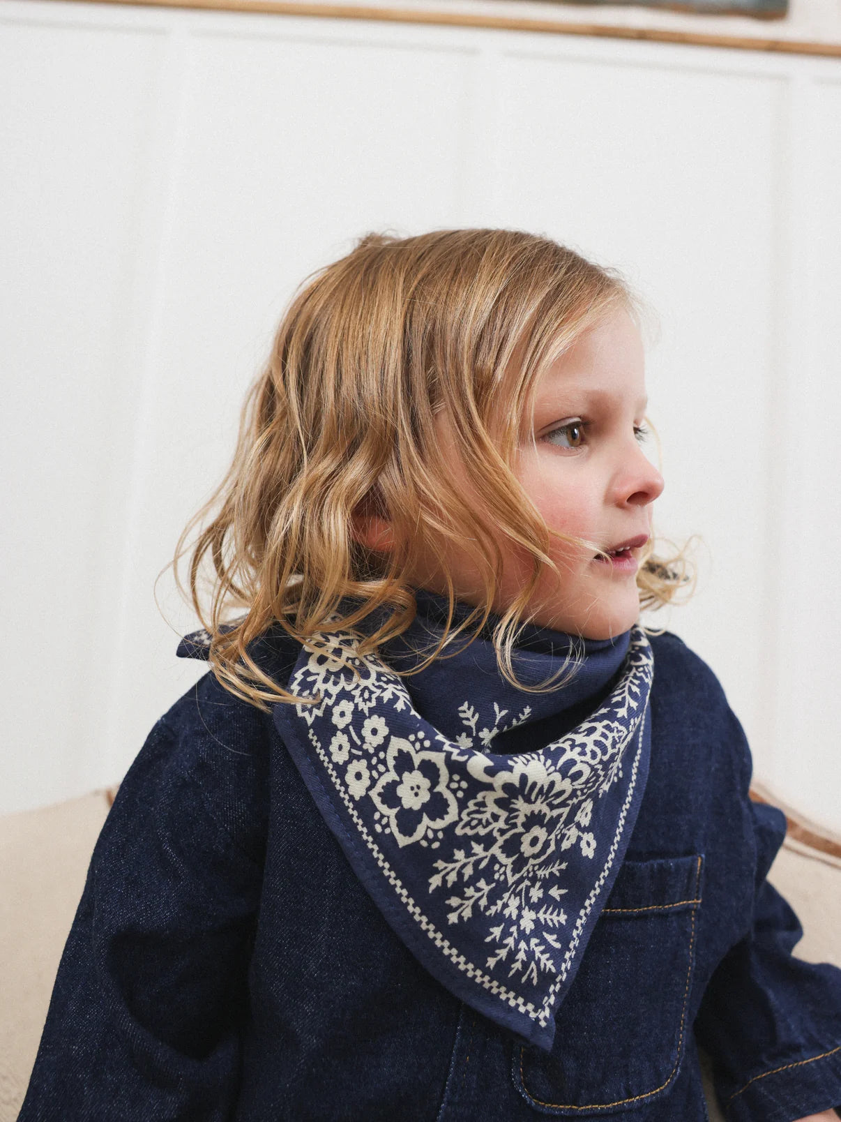 FOULARD ENFANT MYSORE BLEU MARINE
