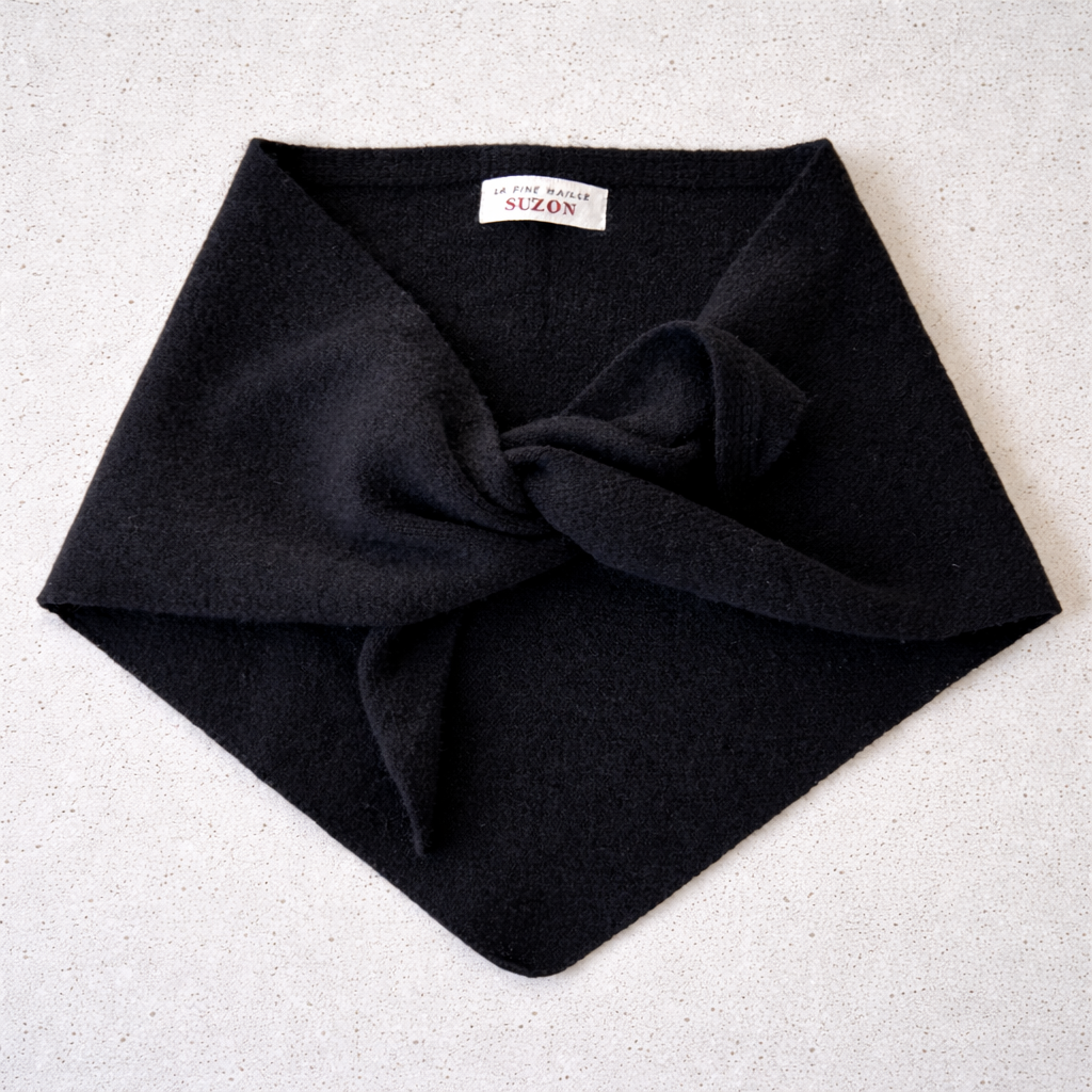 MAILLE TRIANGLE 100% LAINE NOIR