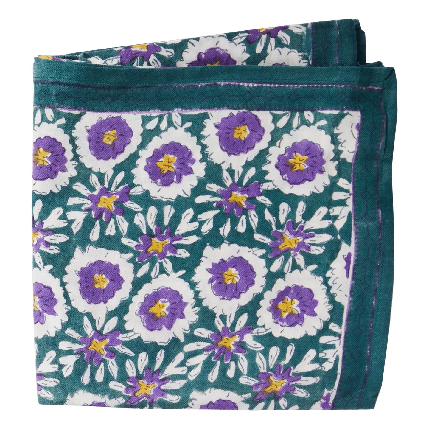 FOULARD INDIEN MARGOTTE VERT SAPIN