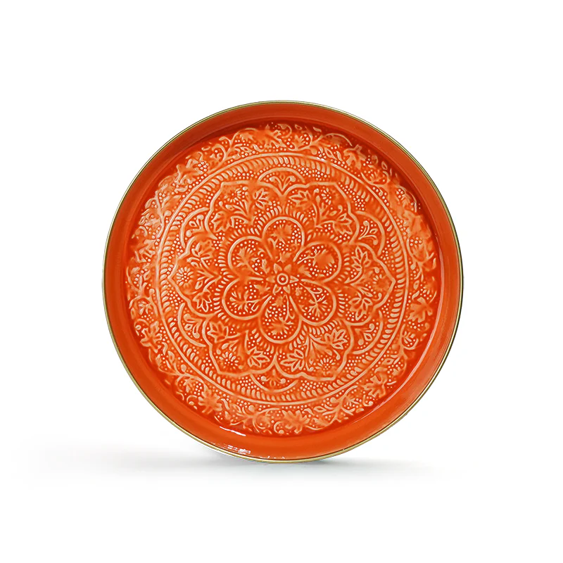 PLATEAU BERBERE 45CM ORANGE