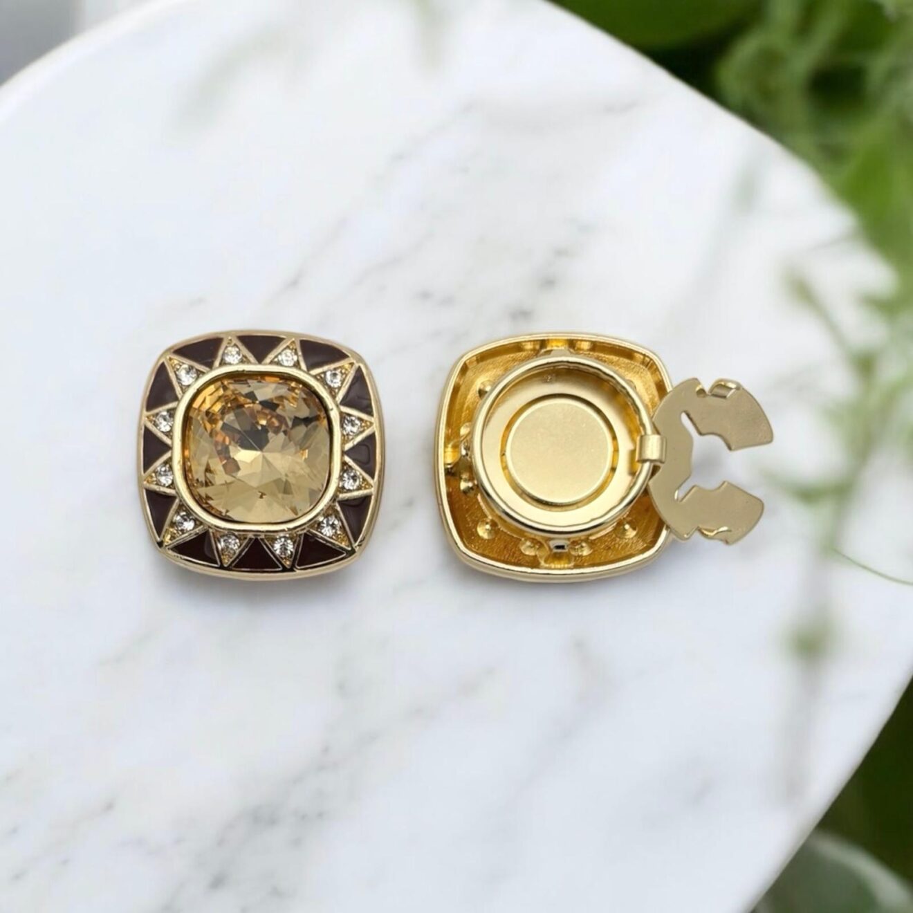 BIJOU DE BOUTON REINE LOUISE MIEL & MOCHA