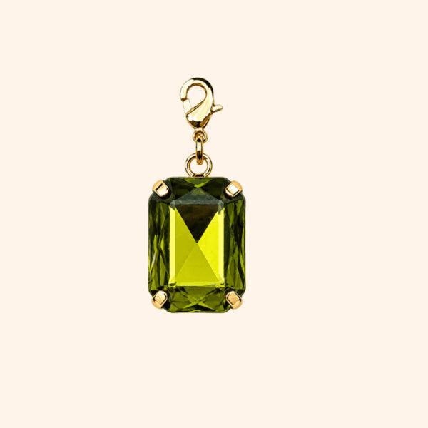 Pampille - Cabochon Vert Olive