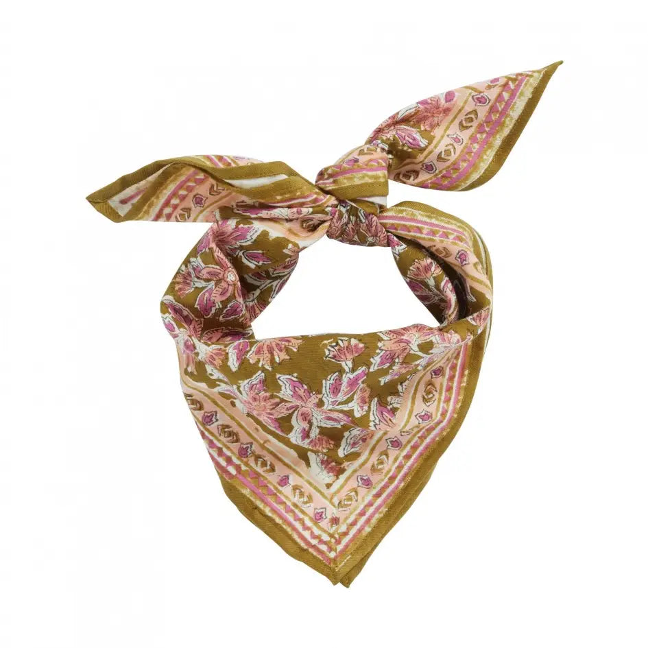 FOULARD INDIEN PETIT ARYA OLIVE
