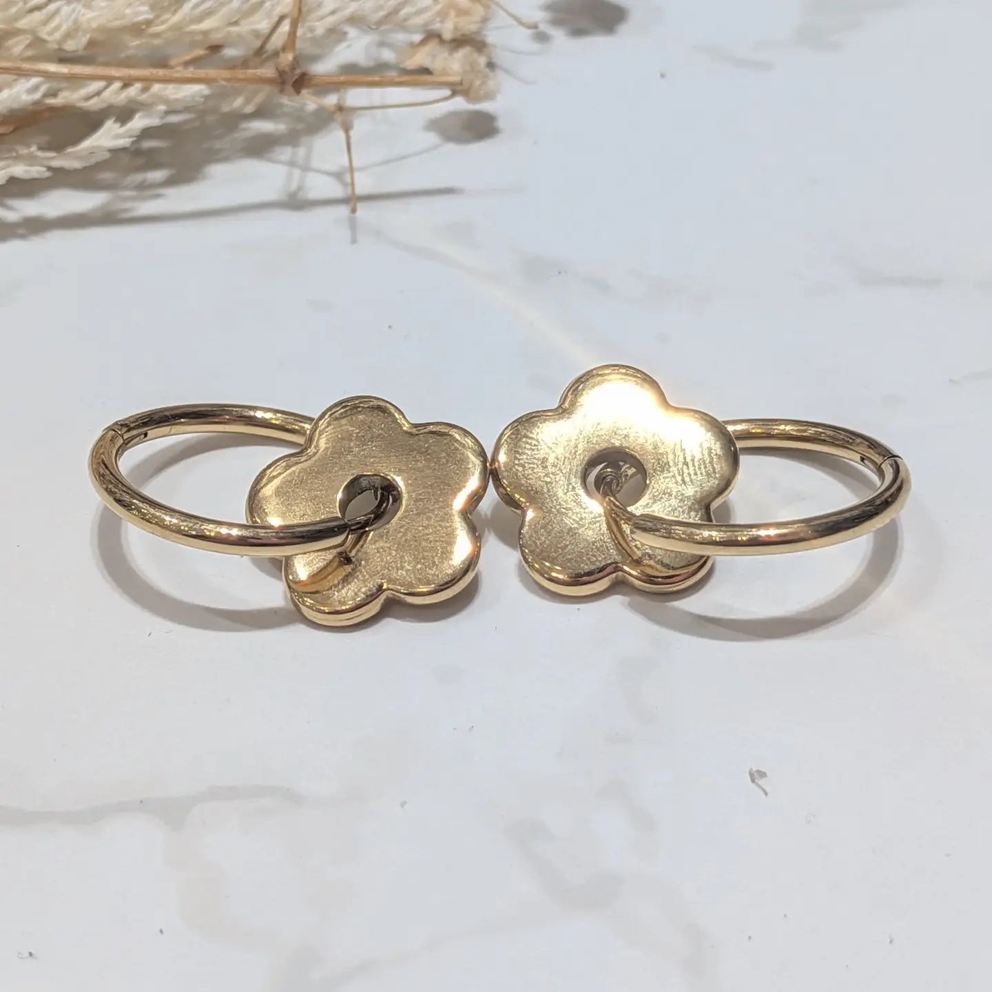 Boucles d'oreilles - Fleur doré