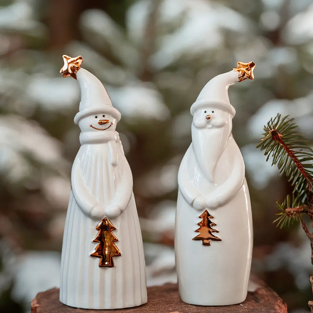 PERE NOEL - Céramique Blanc et Or