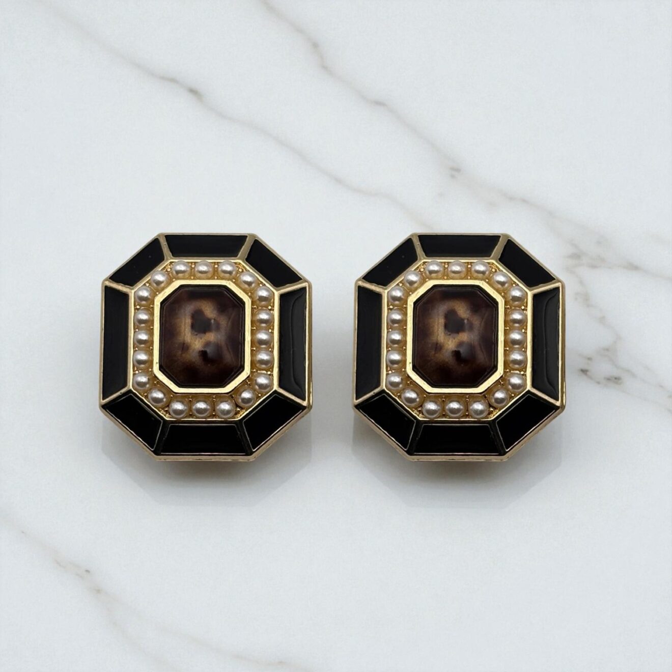 BIJOU DE BOUTON AGNES NOIR ECAILLE