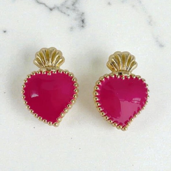 BIJOU DE BOUTON EXVOTO ROSE