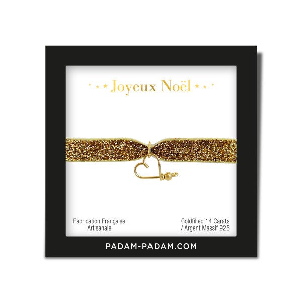 BRACELET TISSU DORE MON COEUR PADAM PADAM