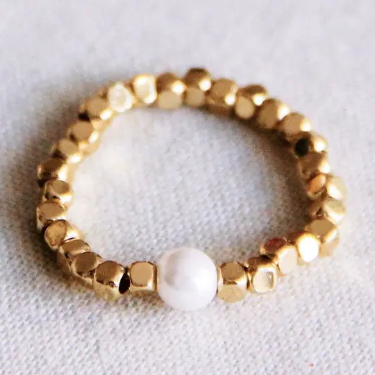Bague Élastique - Pierre Naturelle