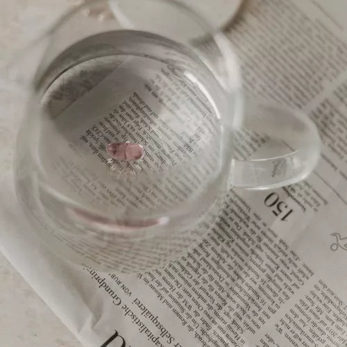 CARAFE EN VERRE COEUR ROSE