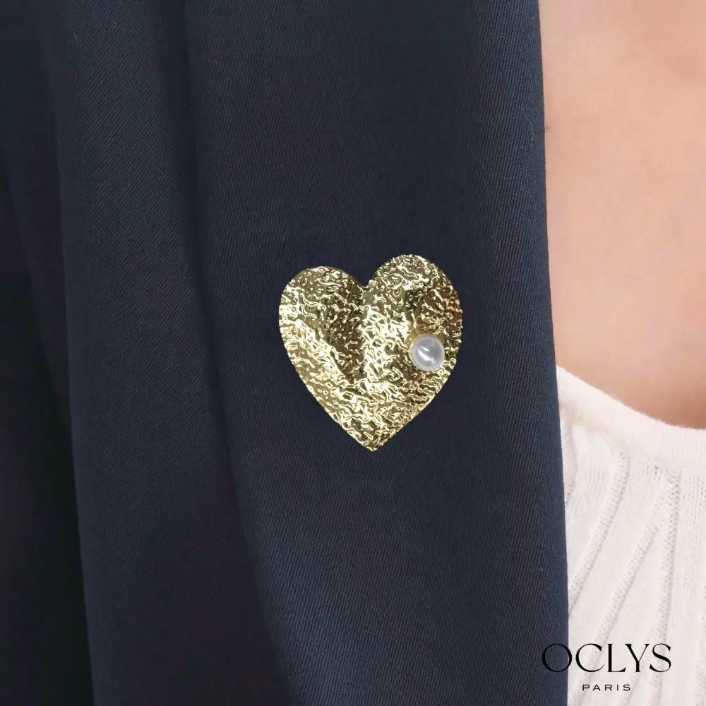 Broche - Coeur perle