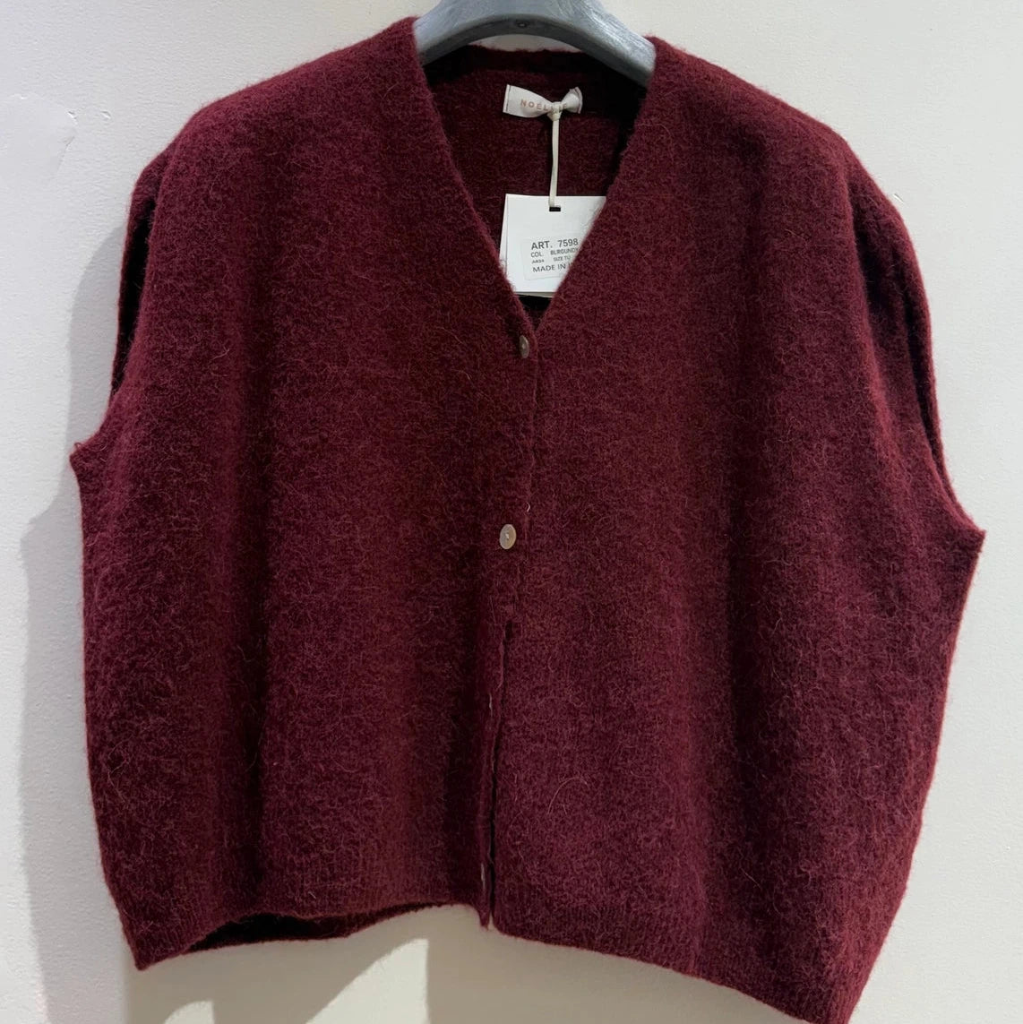 Cardigan Oversize Alpaga et Laine - Bordeaux