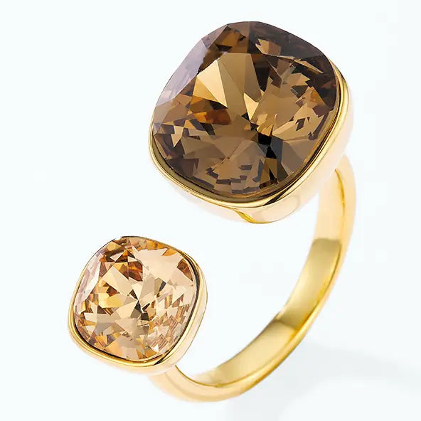 Bague à double Cristal - Coloré