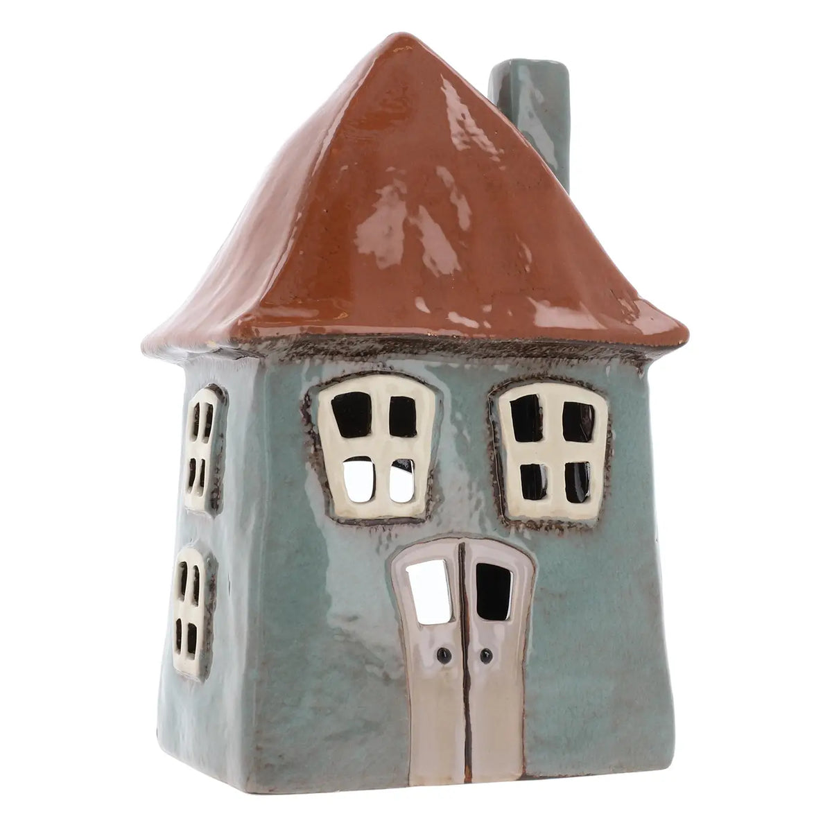Village Poterie - Bougie chauffe-plat Village gris clair et beige
