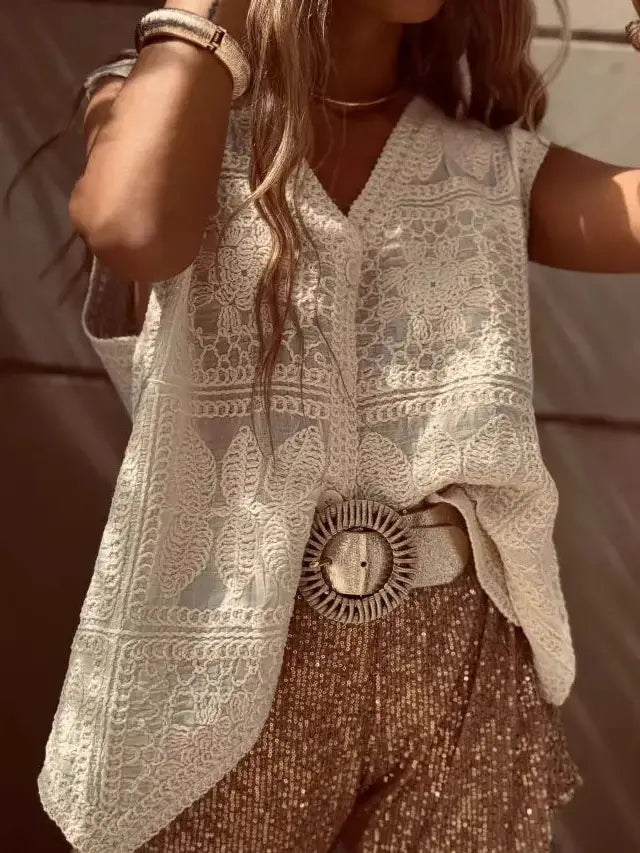 GILET SANS MANCHE - Broderies