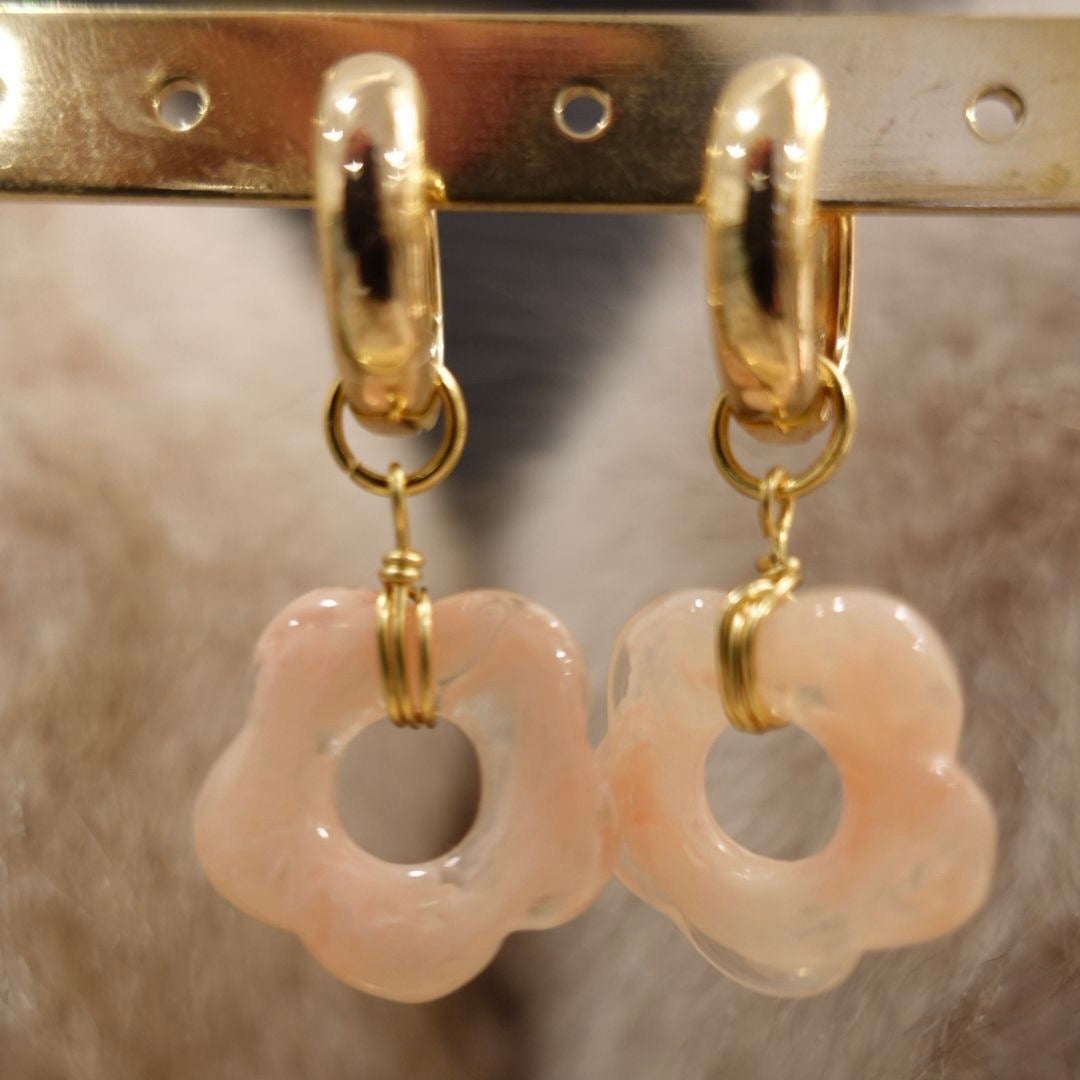 BOUCLES D'OREILLES - Fleur Rose