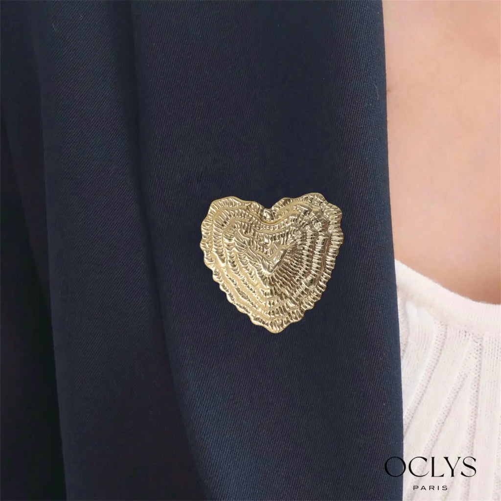 Broche - Coeur martelé