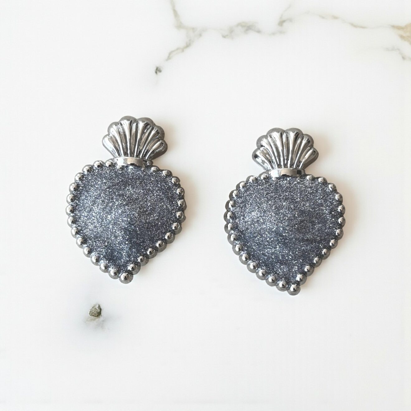 BIJOU DE BOUTON EXVOTO ARGENT PAILLETE