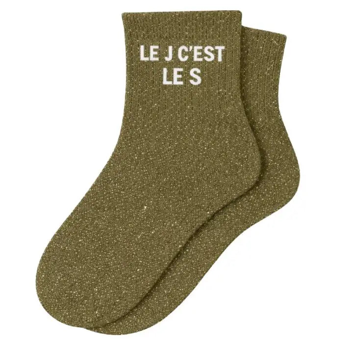 Chaussettes courtes à paillettes - Le J c'est le S Vert