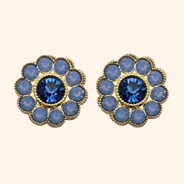 Bijou de bouton - Fleur de fraisier Bleue