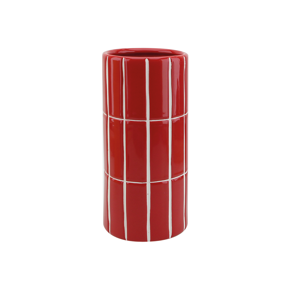 VASE CARRELAGE - Rouge