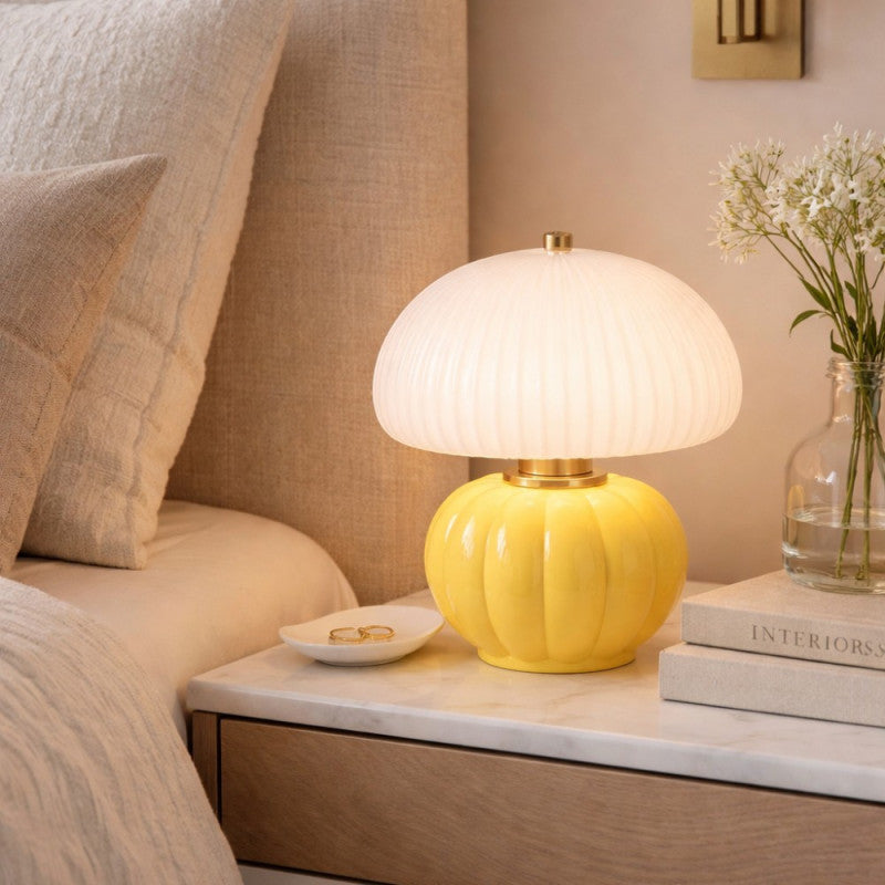 LAMPE MADELEINE BLEU/MOKA/BURGANDY