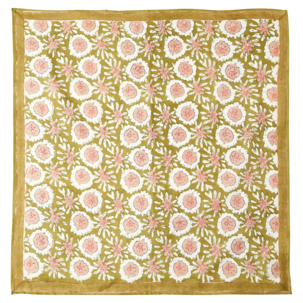 FOULARD INDIEN MARGOTTE OLIVE
