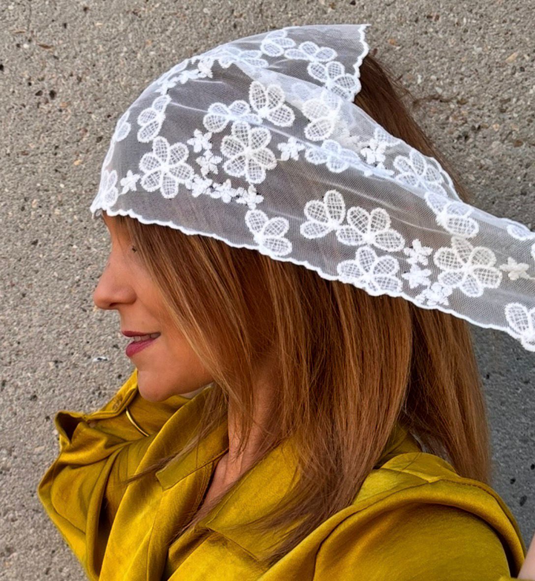 FOULARD TULLE DENTELLE MARGUERITE