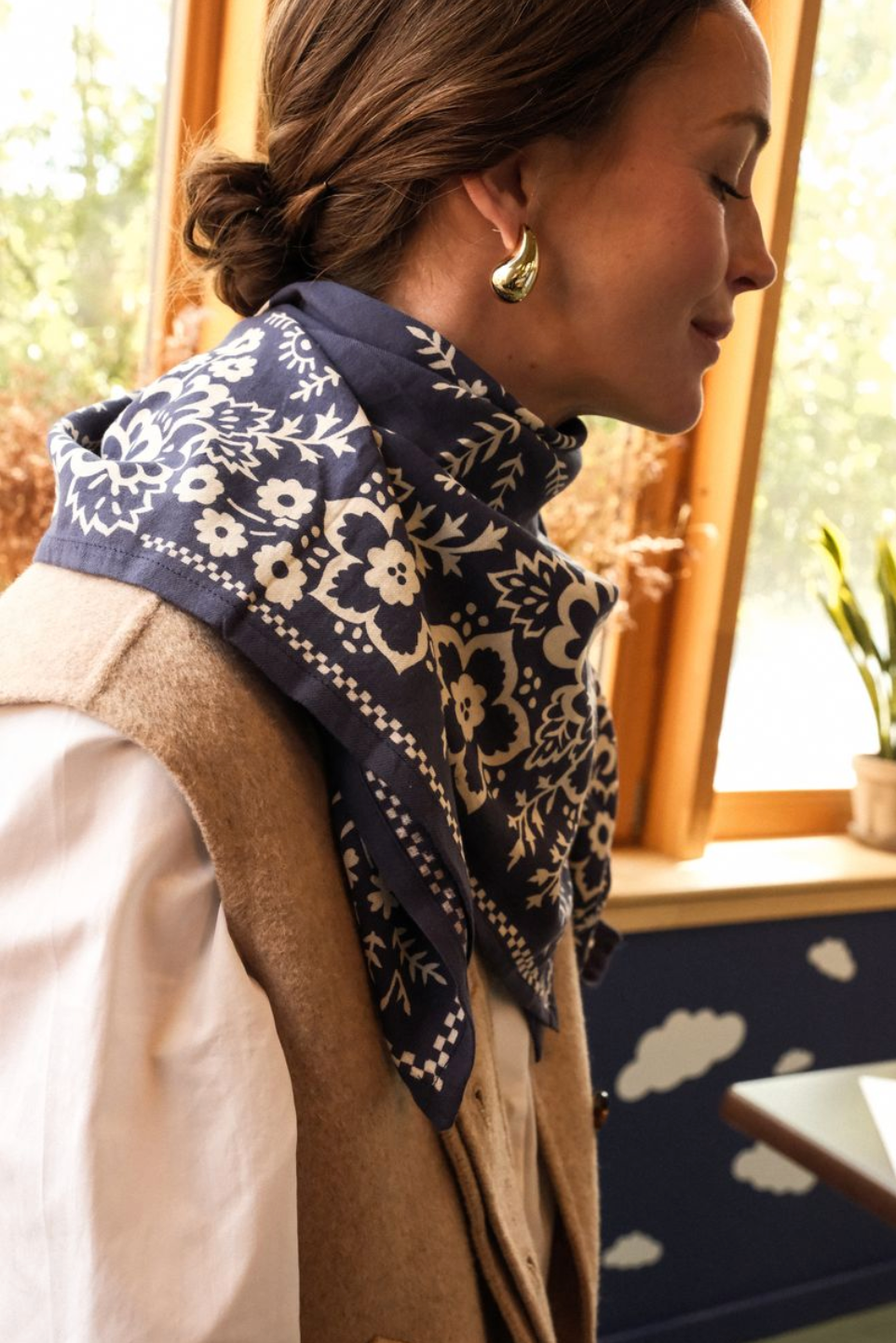 FOULARD ADULTE MYSORE BLEU MARINE