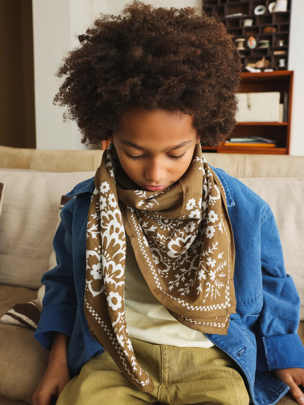 FOULARD ADULTE MYSORE KAKI