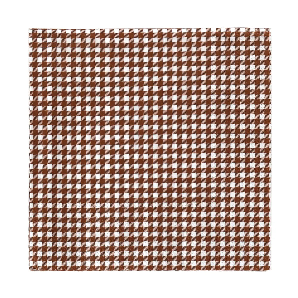 SERVIETTE PAPIER VICHY BRUN X20